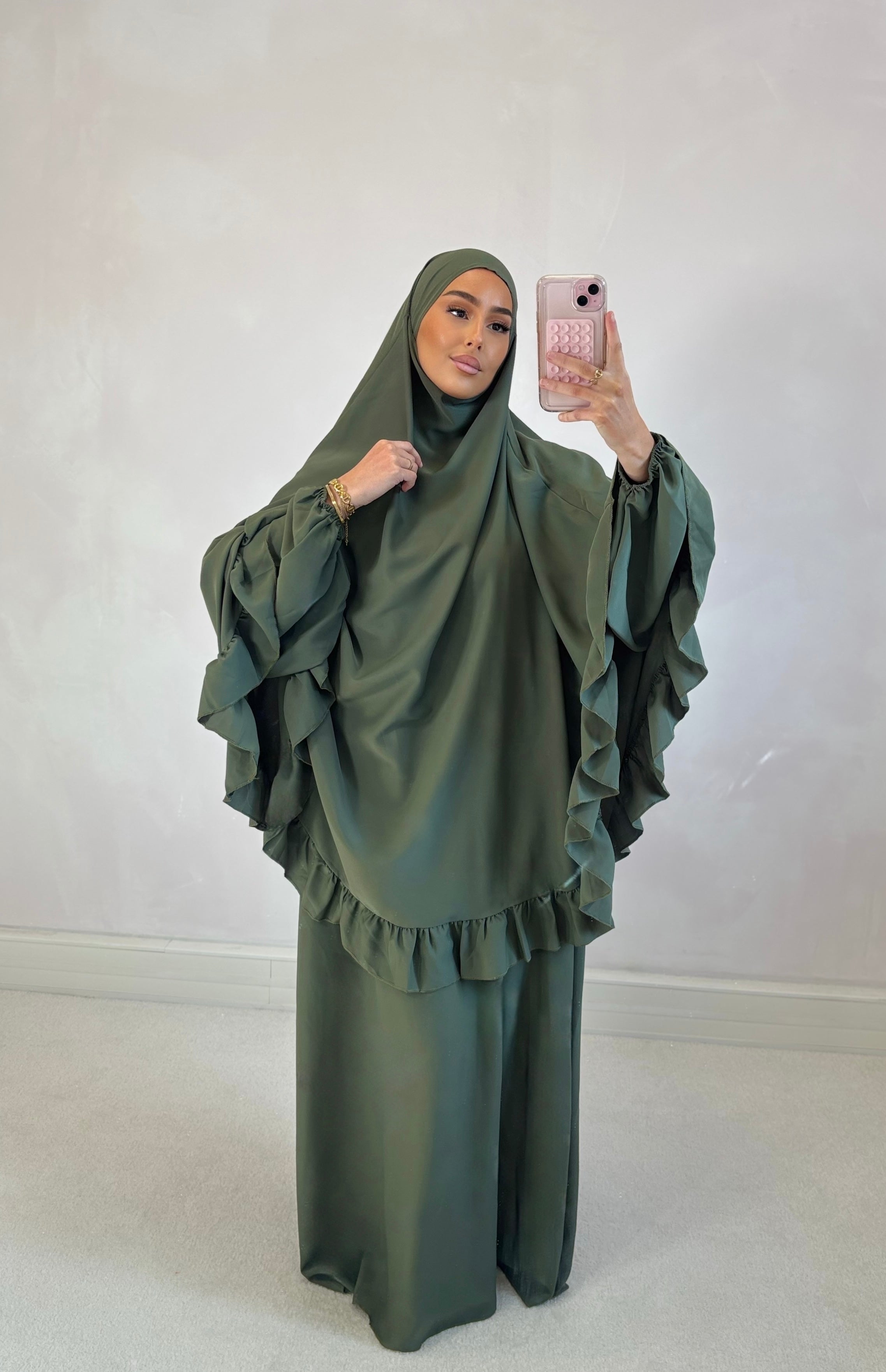 Set prière abaya + khimar - kaki