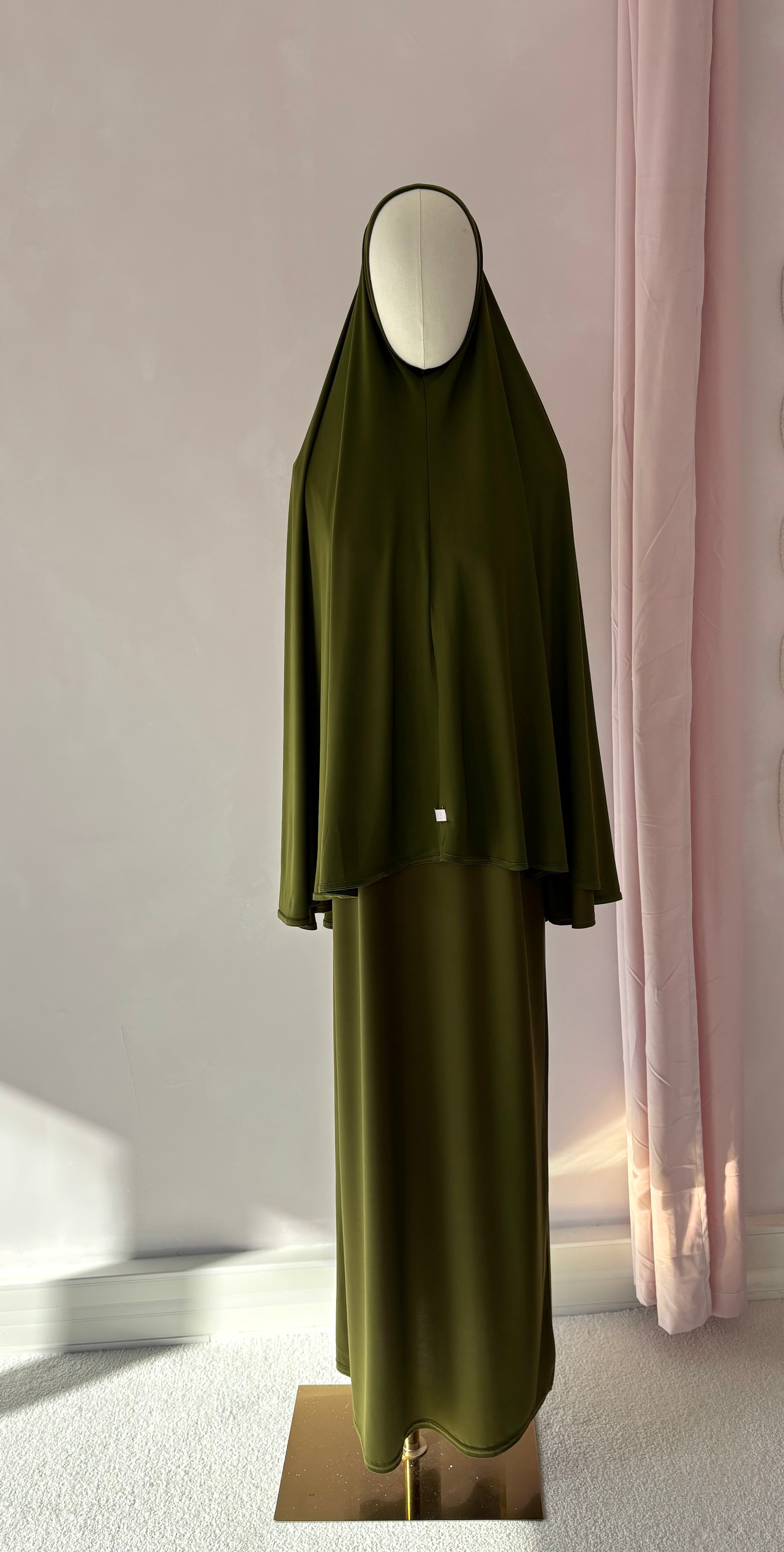 LIN'S B Luxury Premium Jersey Prayer Set - Olive Green