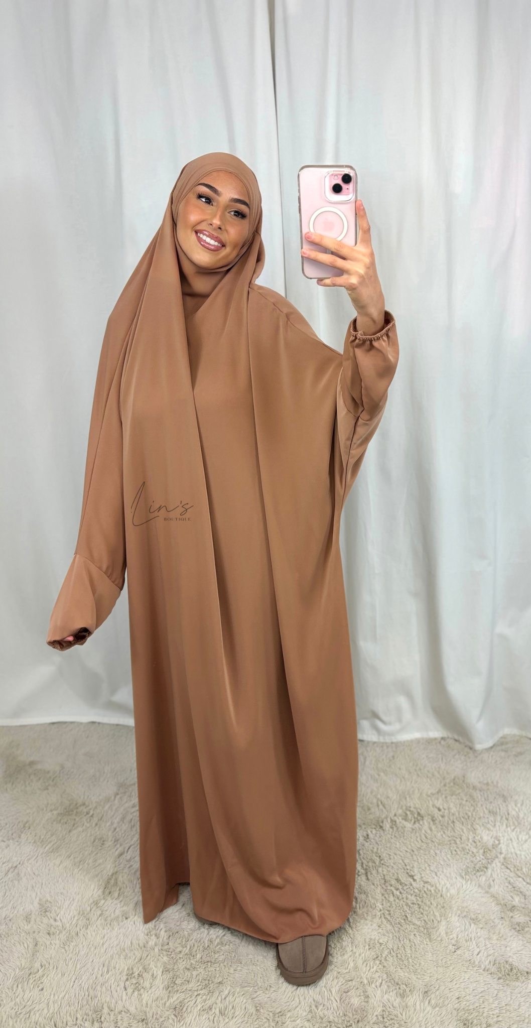 Jilbeb 1 Pièce soie de medine - Sahara foncé