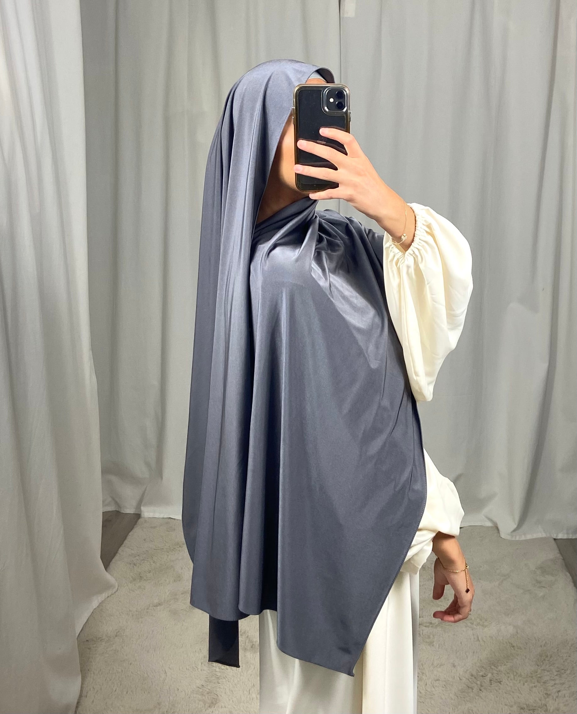 Jersey premium de luxe satiné DUBAI - GRIS ANTHRACITE