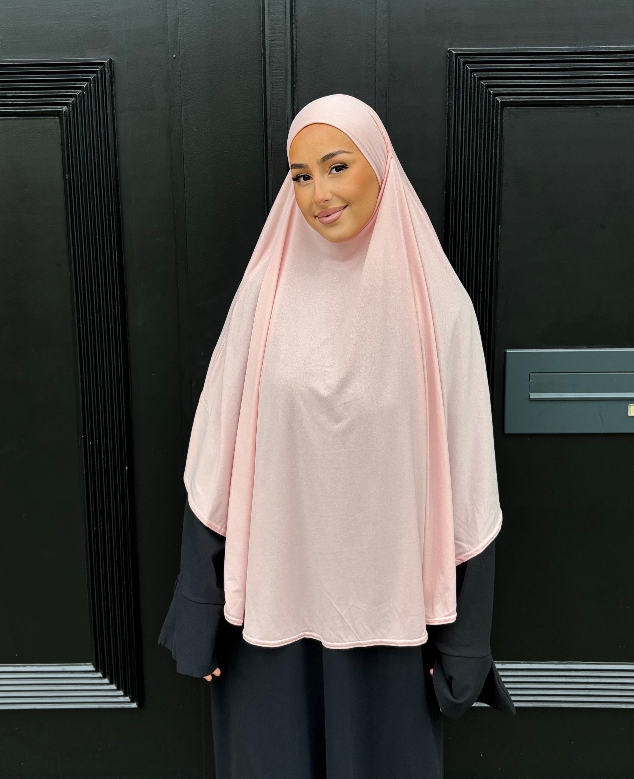 Khimar in luxury premium jersey LIN'S B - Baby Pink
