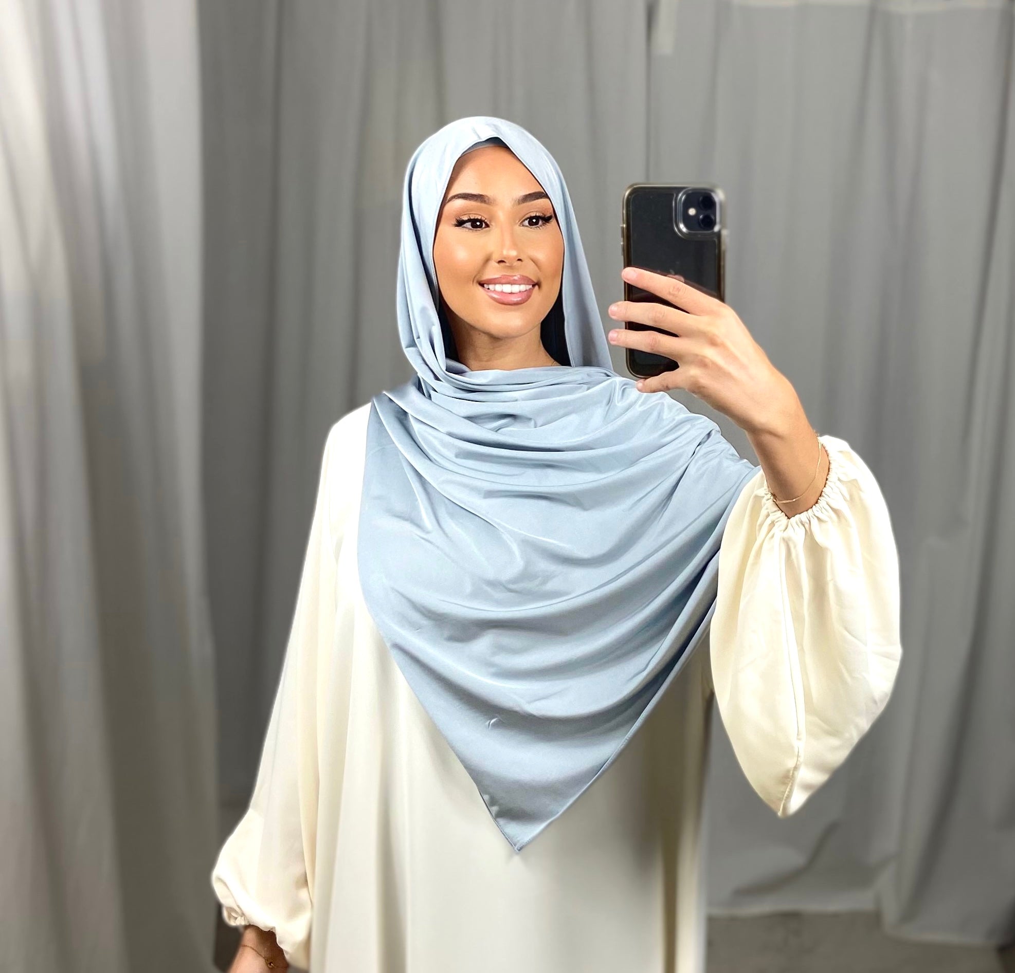 Jersey premium de luxe satiné DUBAI - GRIS PERLE