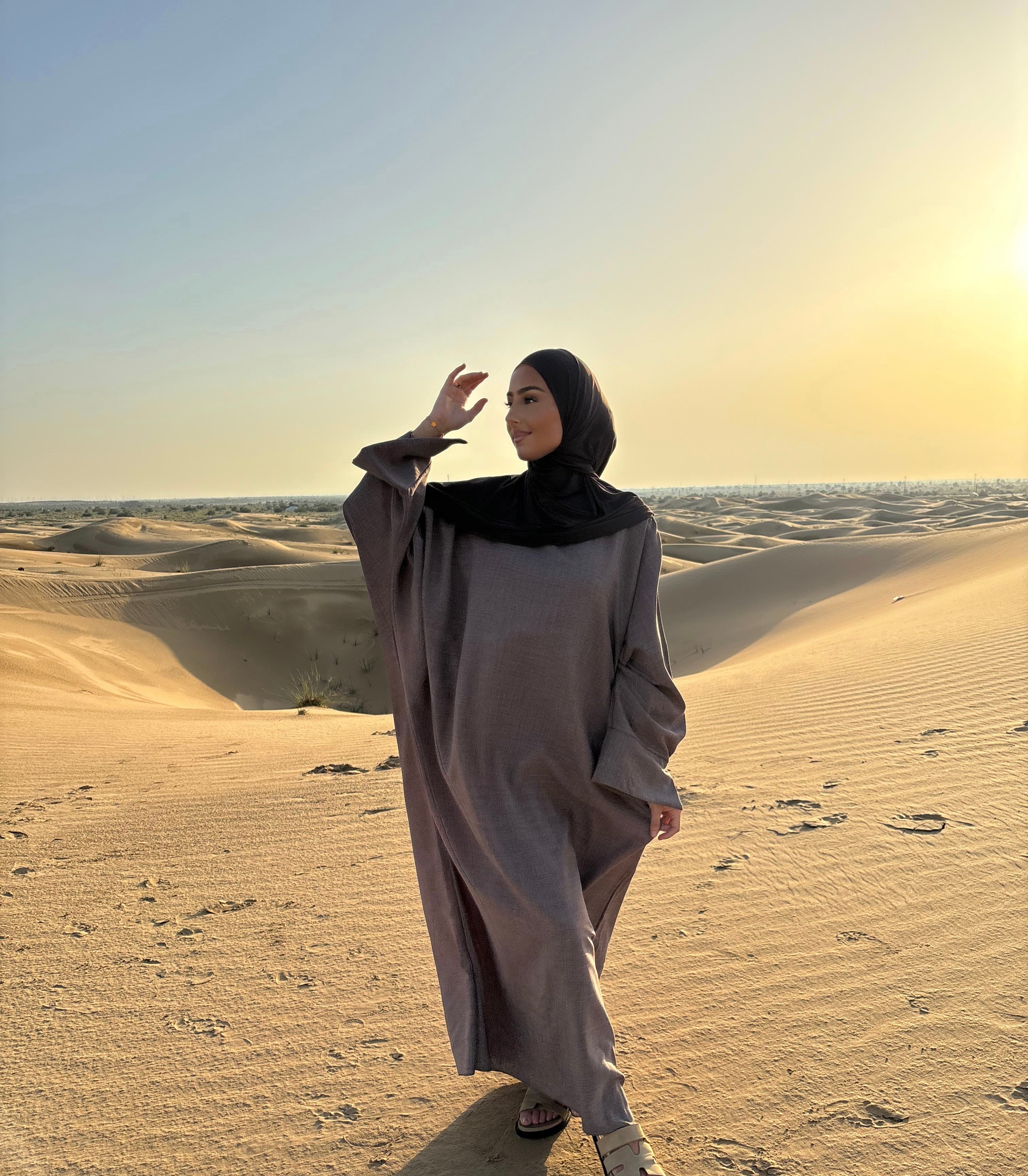 Abaya lin LIN’S B - taupe foncé