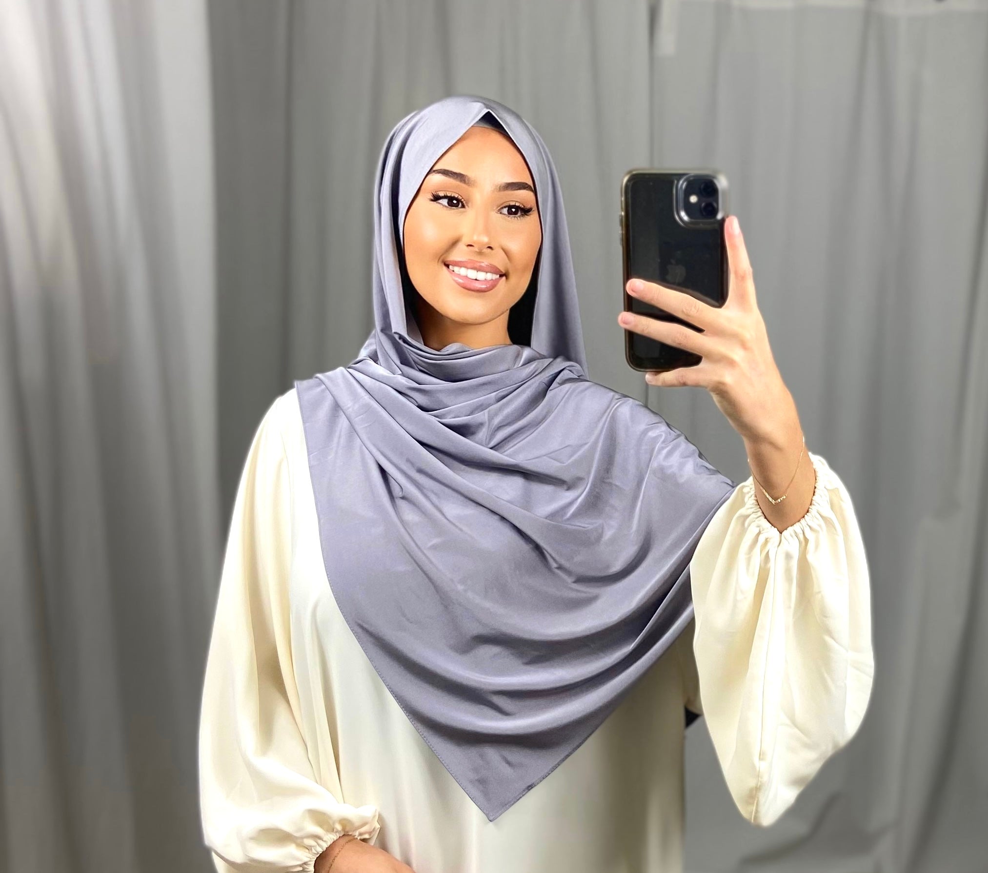 Jersey premium de luxe satiné DUBAI - GRIS