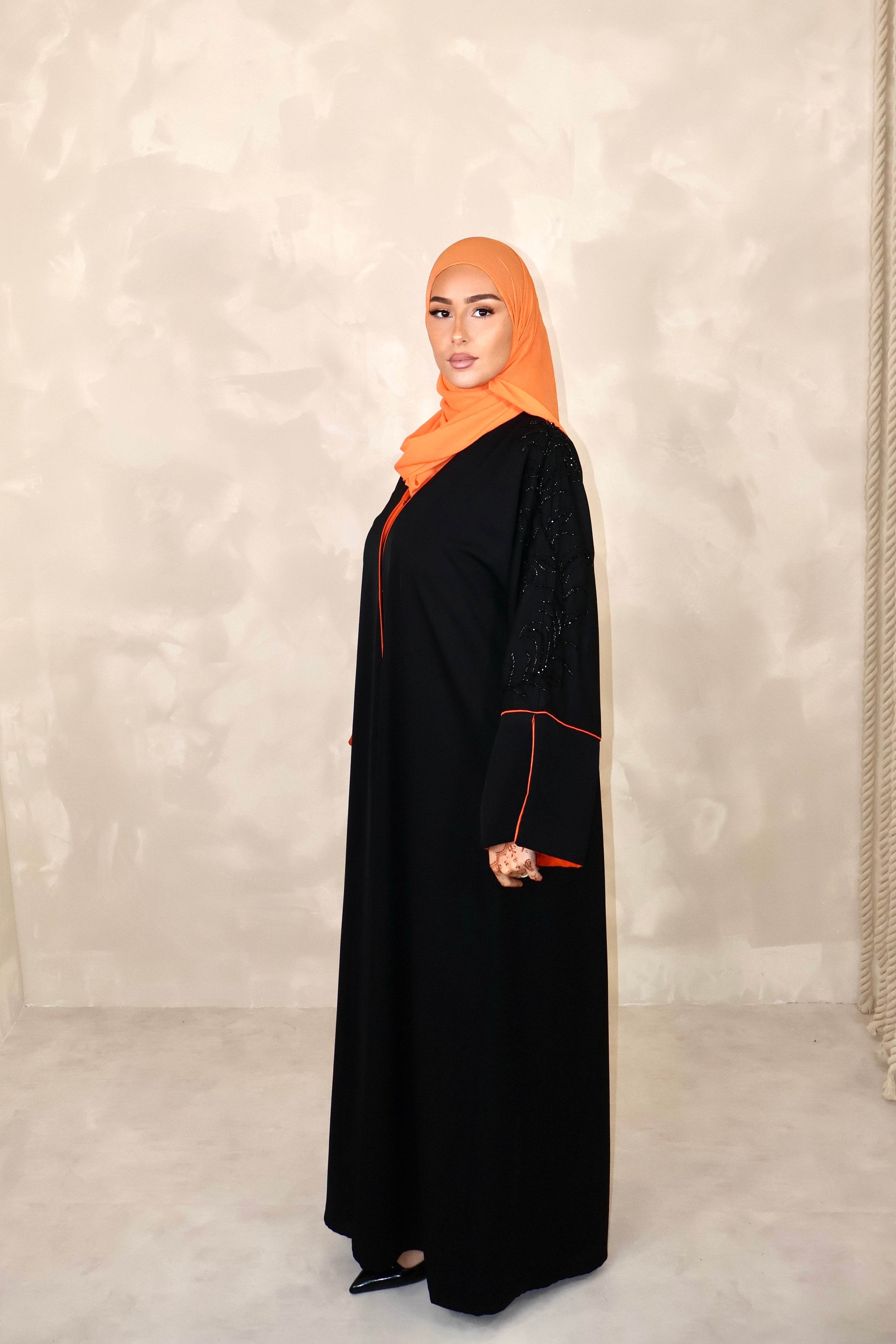 Abaya de Dubai (n87) - IMPÉRIAL ORANGE HERMÈS