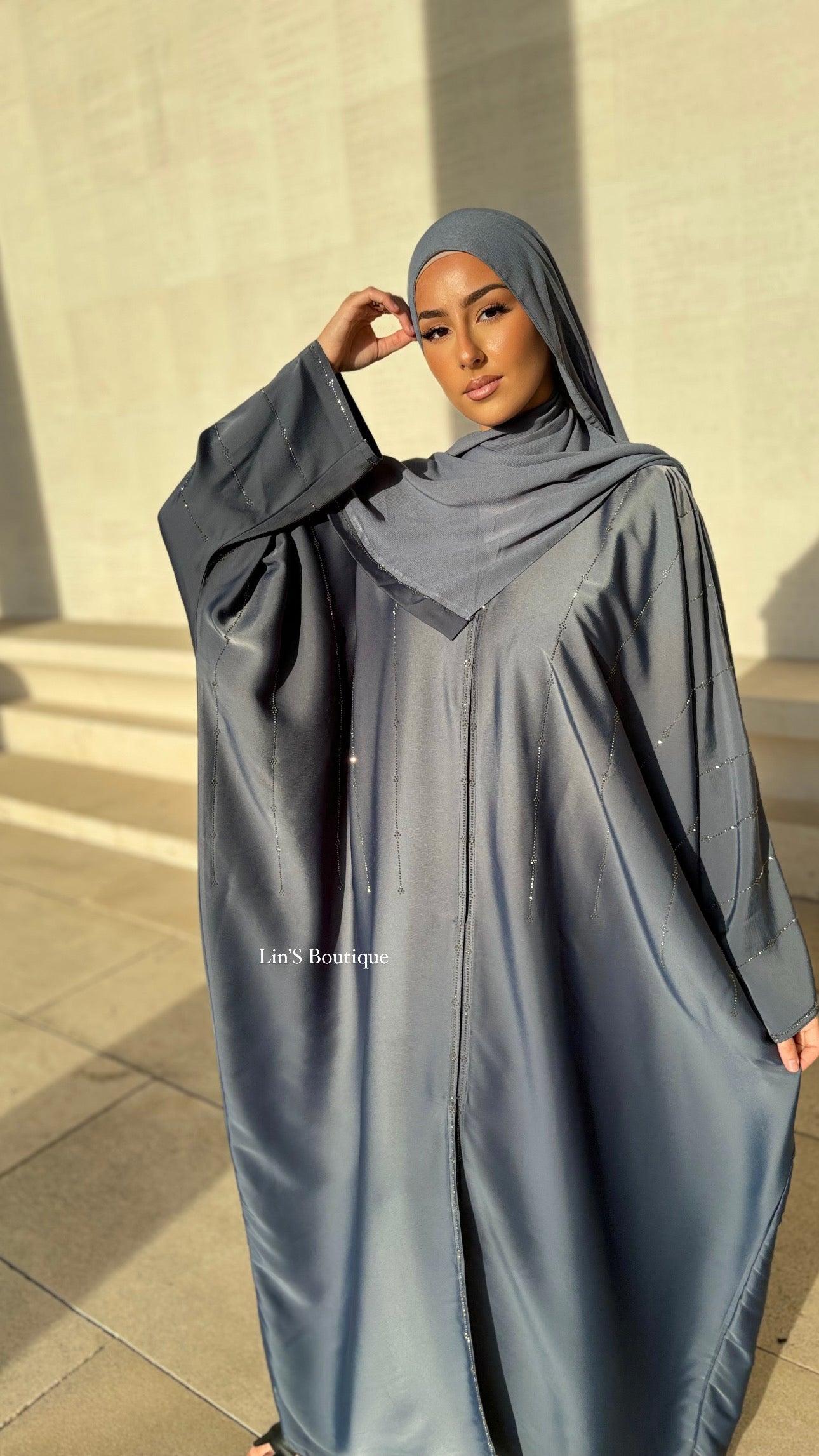 Abaya de Dubai EMIRATIE - Grey