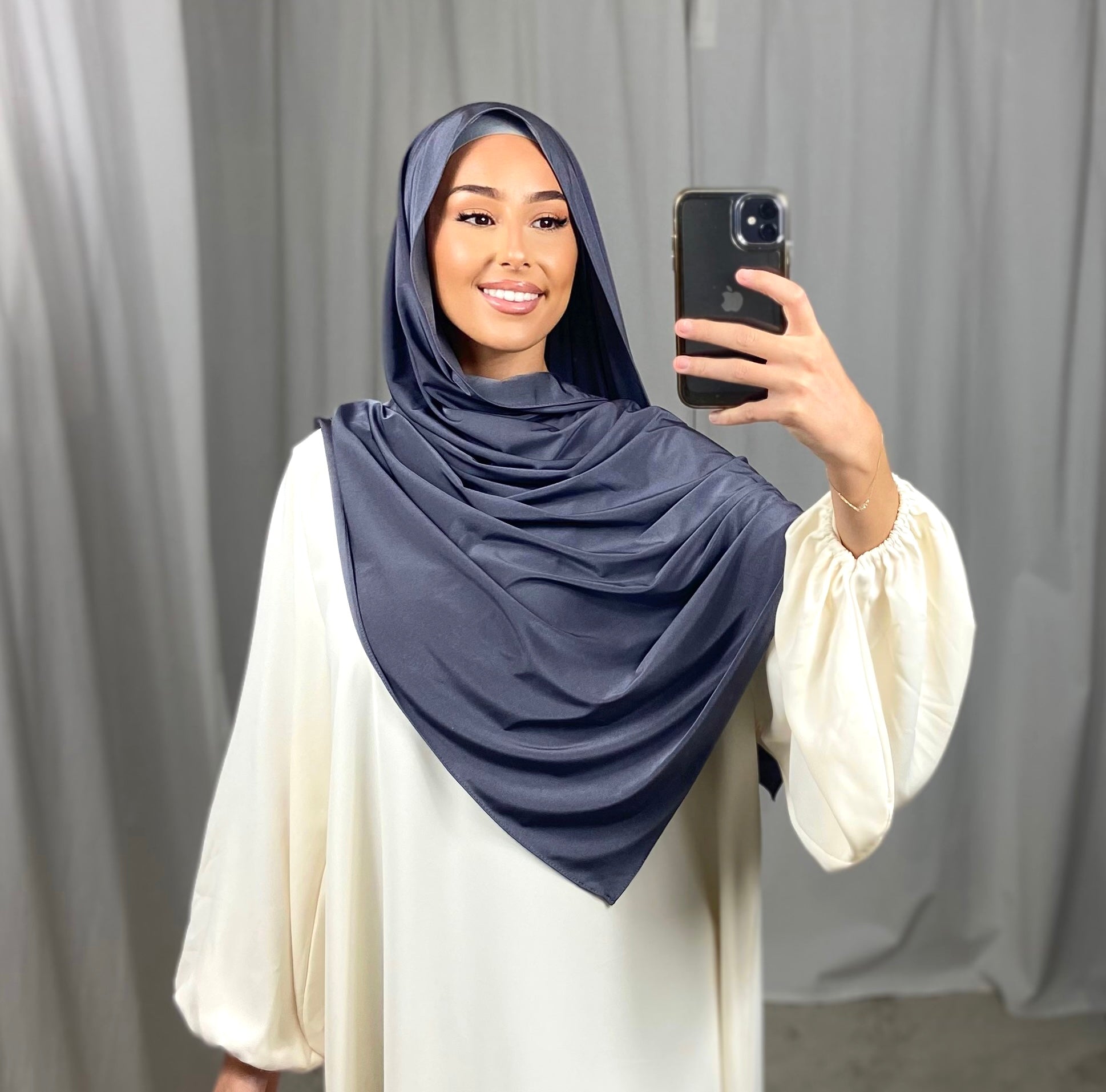 Jersey premium de luxe satiné DUBAI - GRIS ANTHRACITE