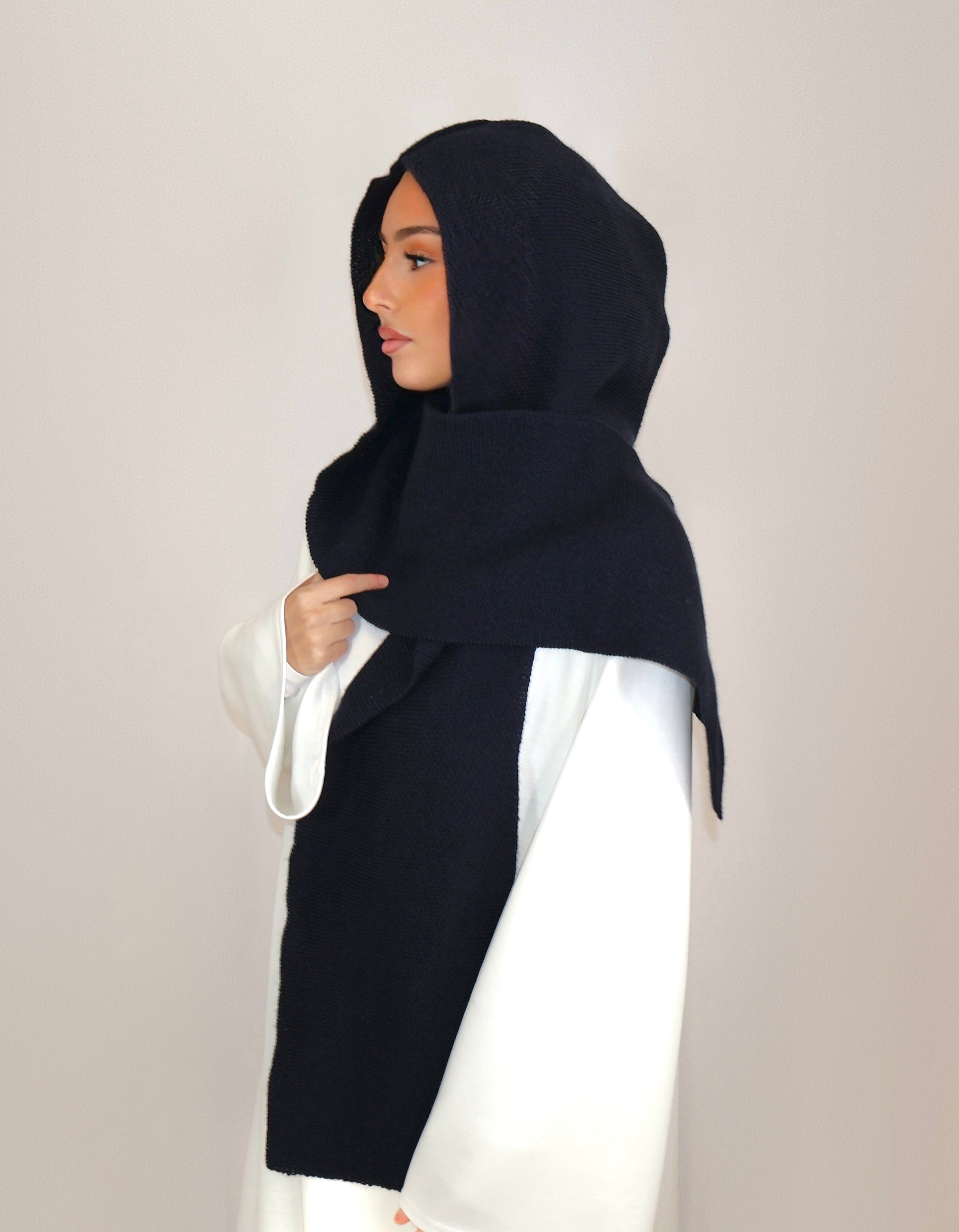 Capuche écharpe intégrée - bleu nuit