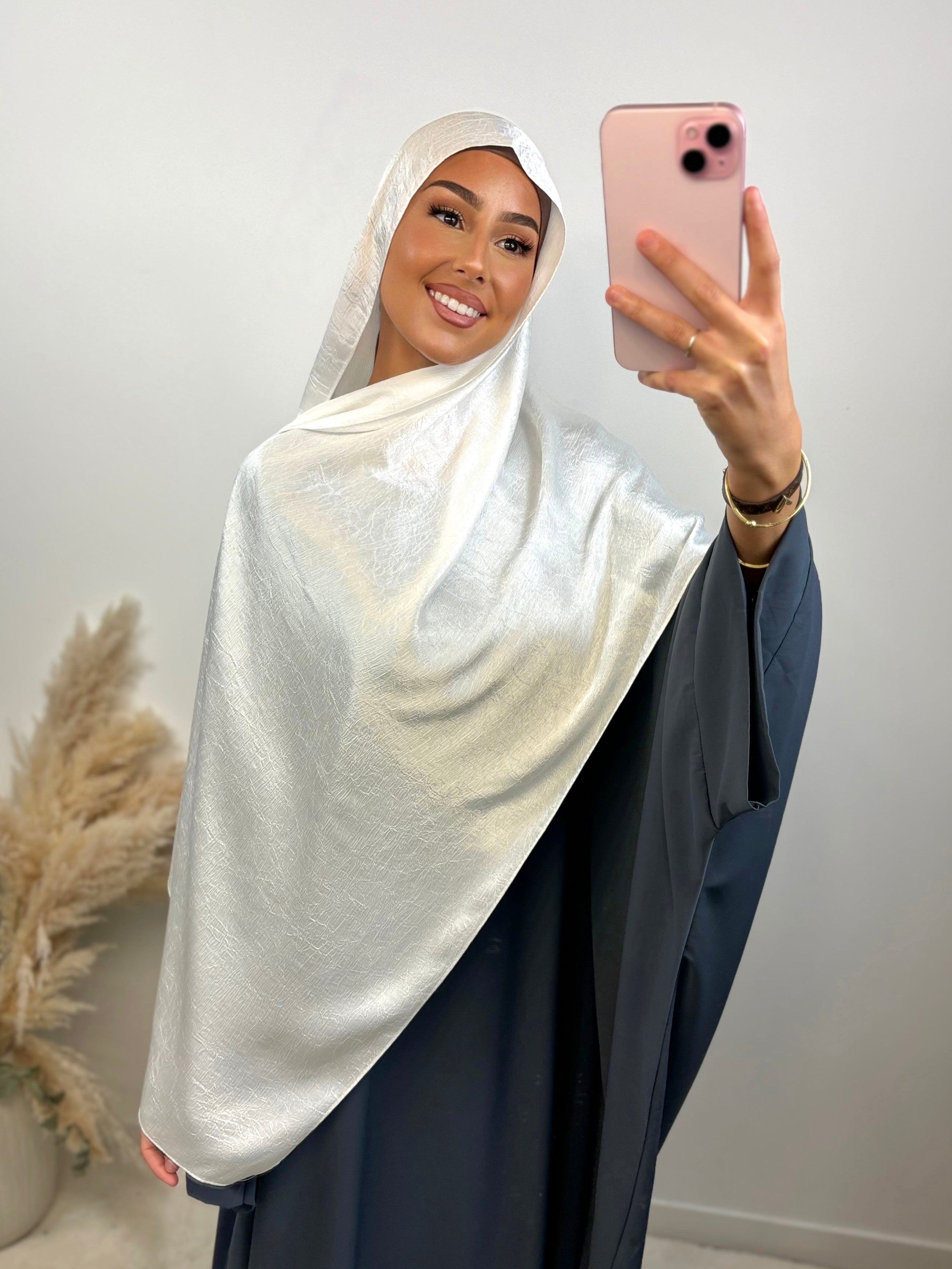 Voile satiné réversible - écru