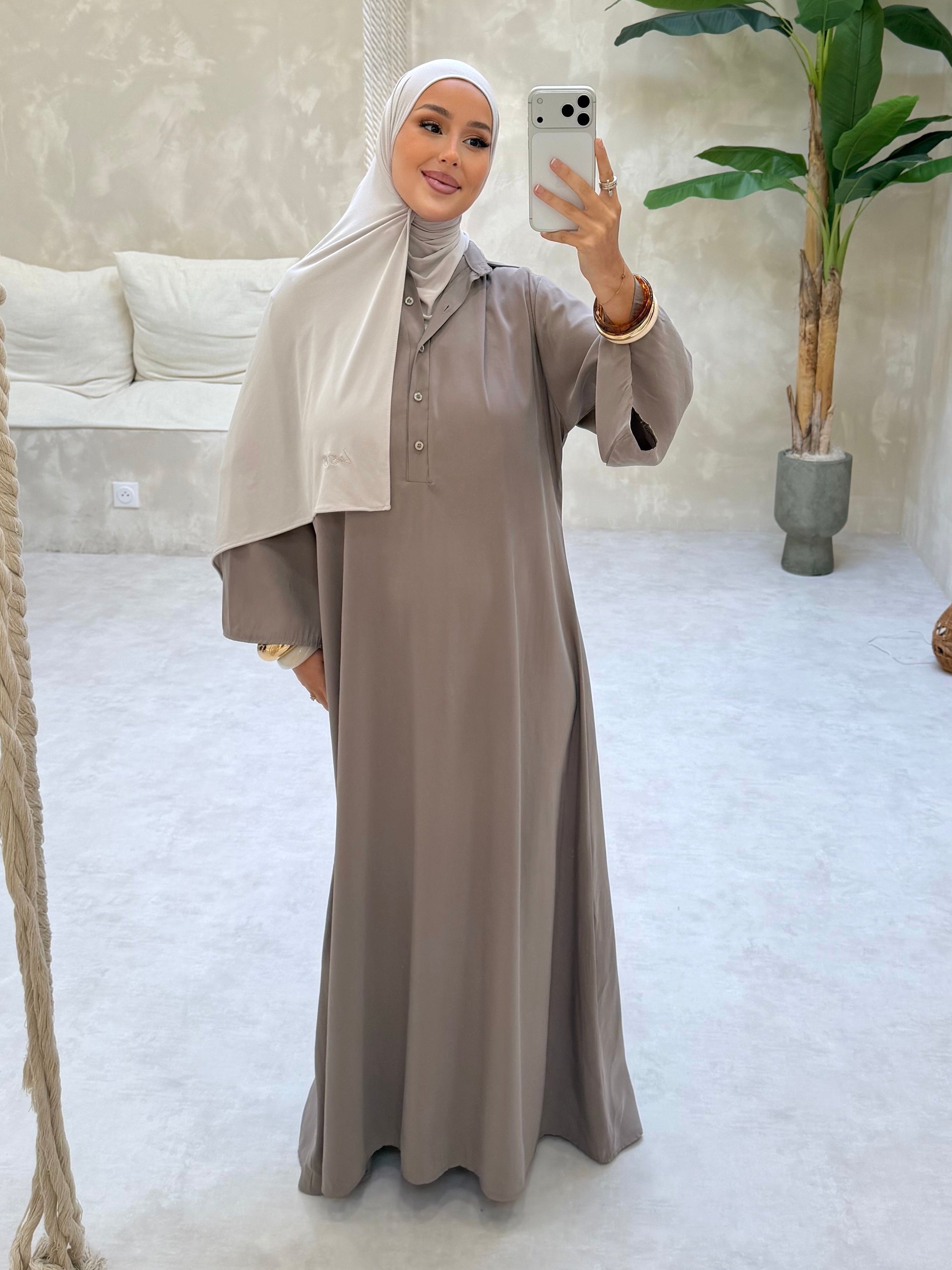 Robe chemise - taupe