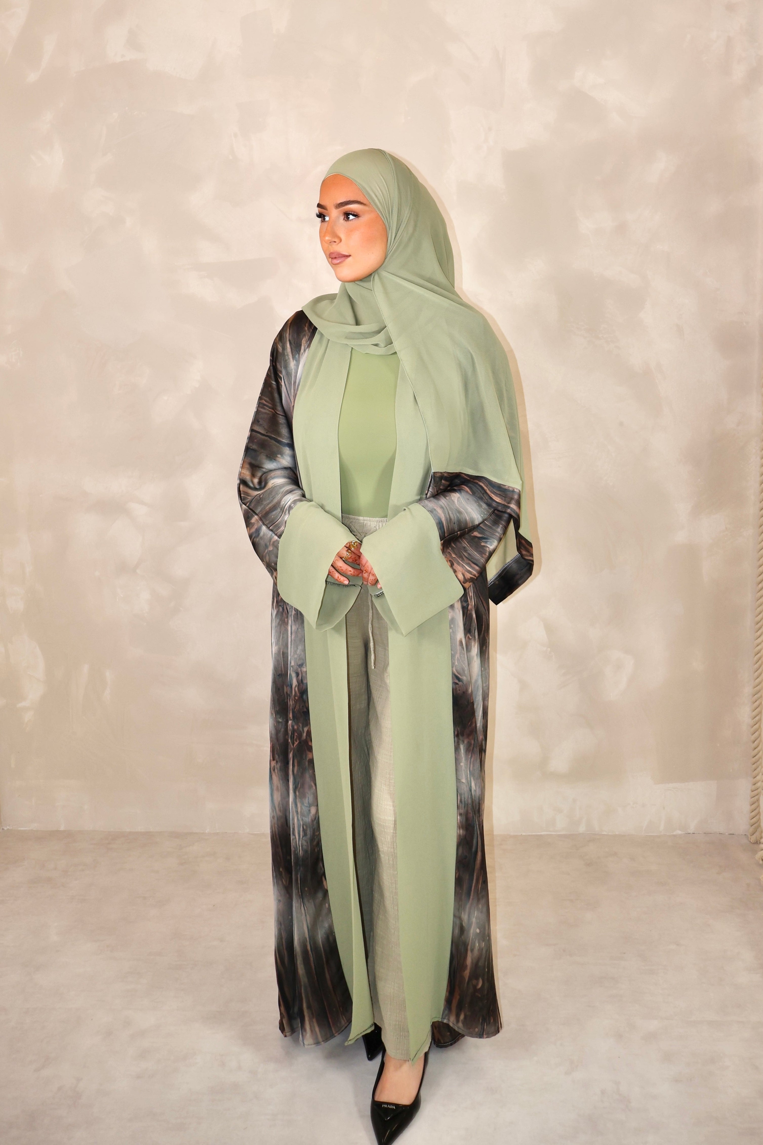 Création Lin’S.B Kimono de Dubai (n117) - SIGNATURE PISTACHIO