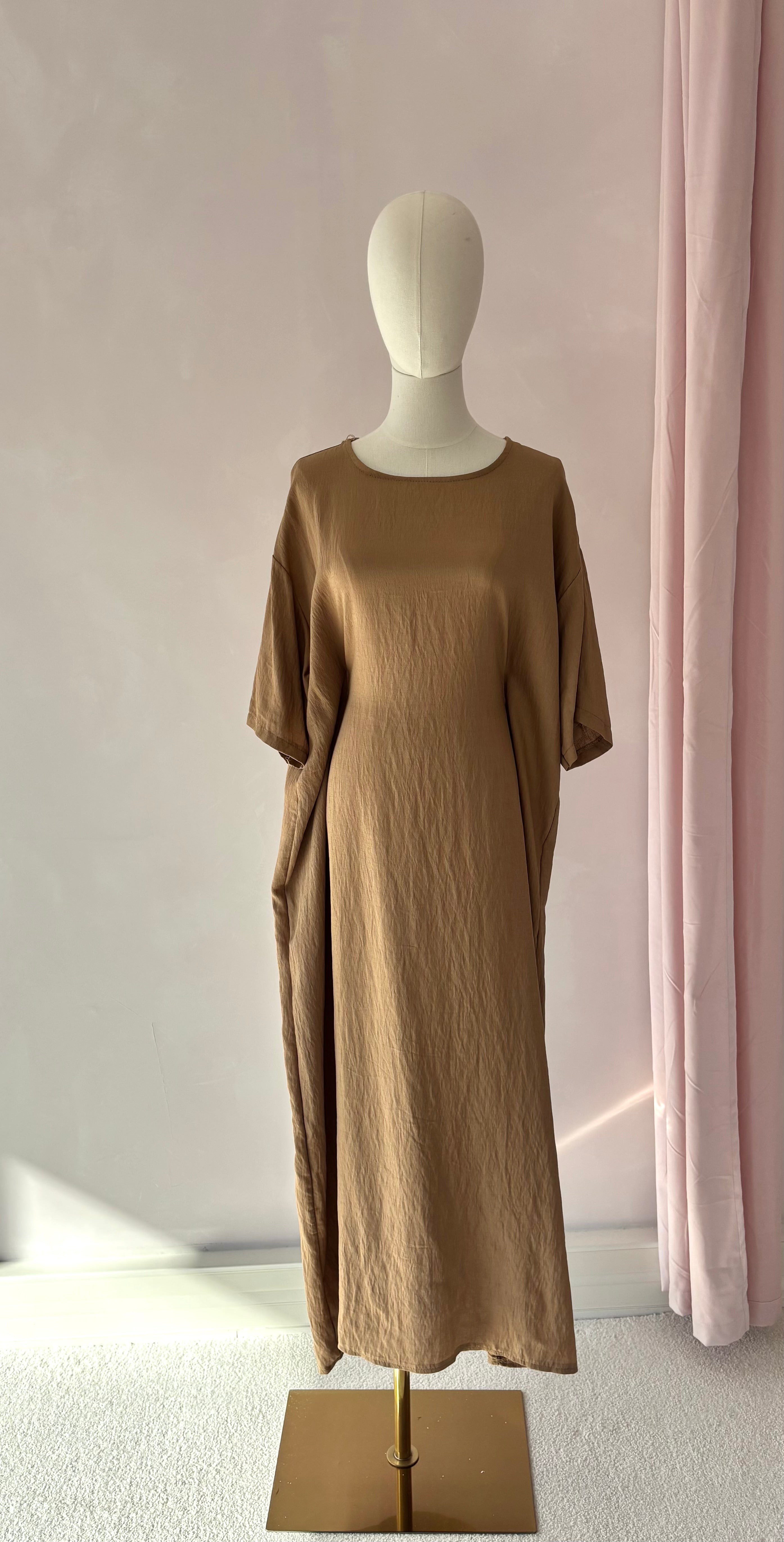 Leinenkleid - Kamel