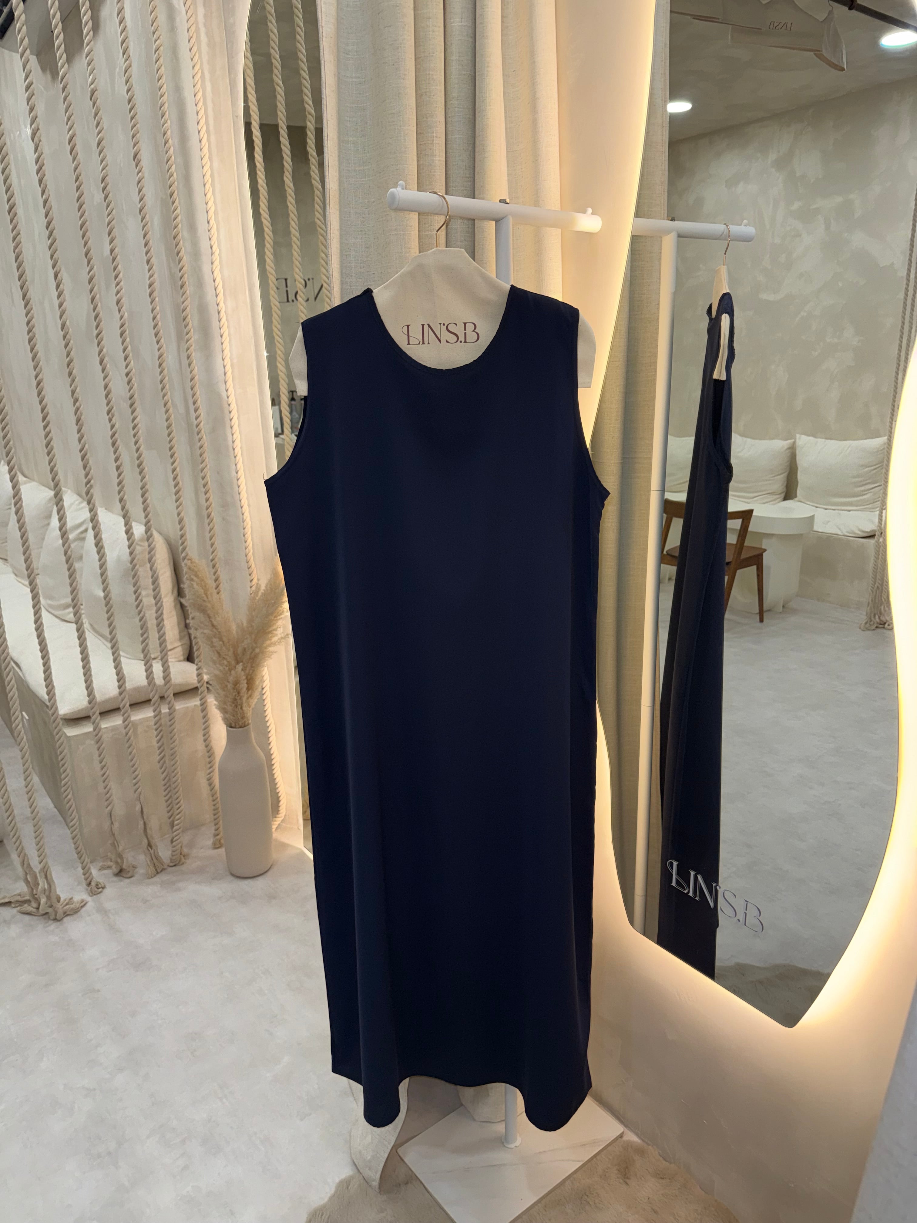 Sous robe soie de medine - Bleu nuit