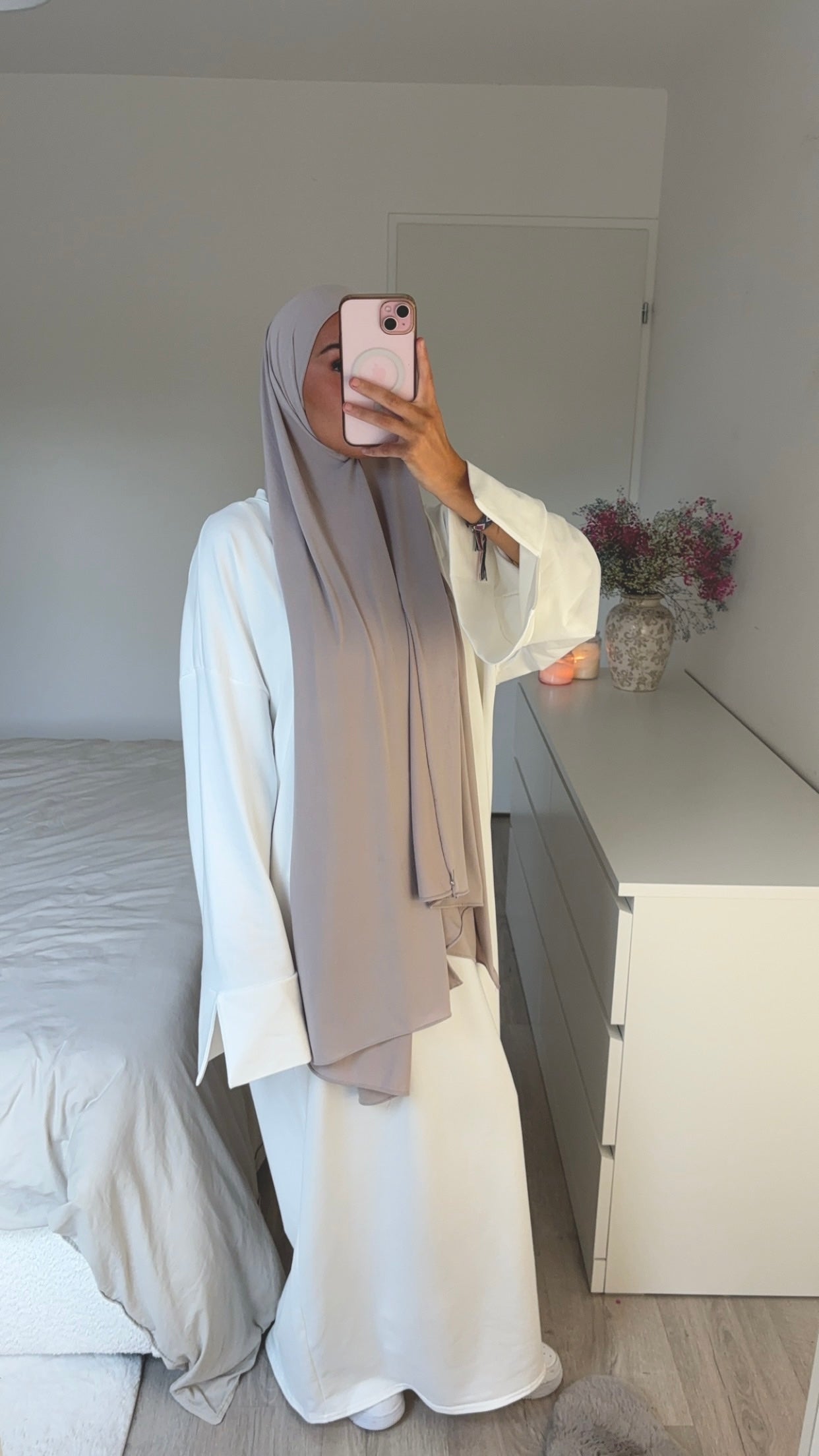 Bequemes Kleid - Weiß