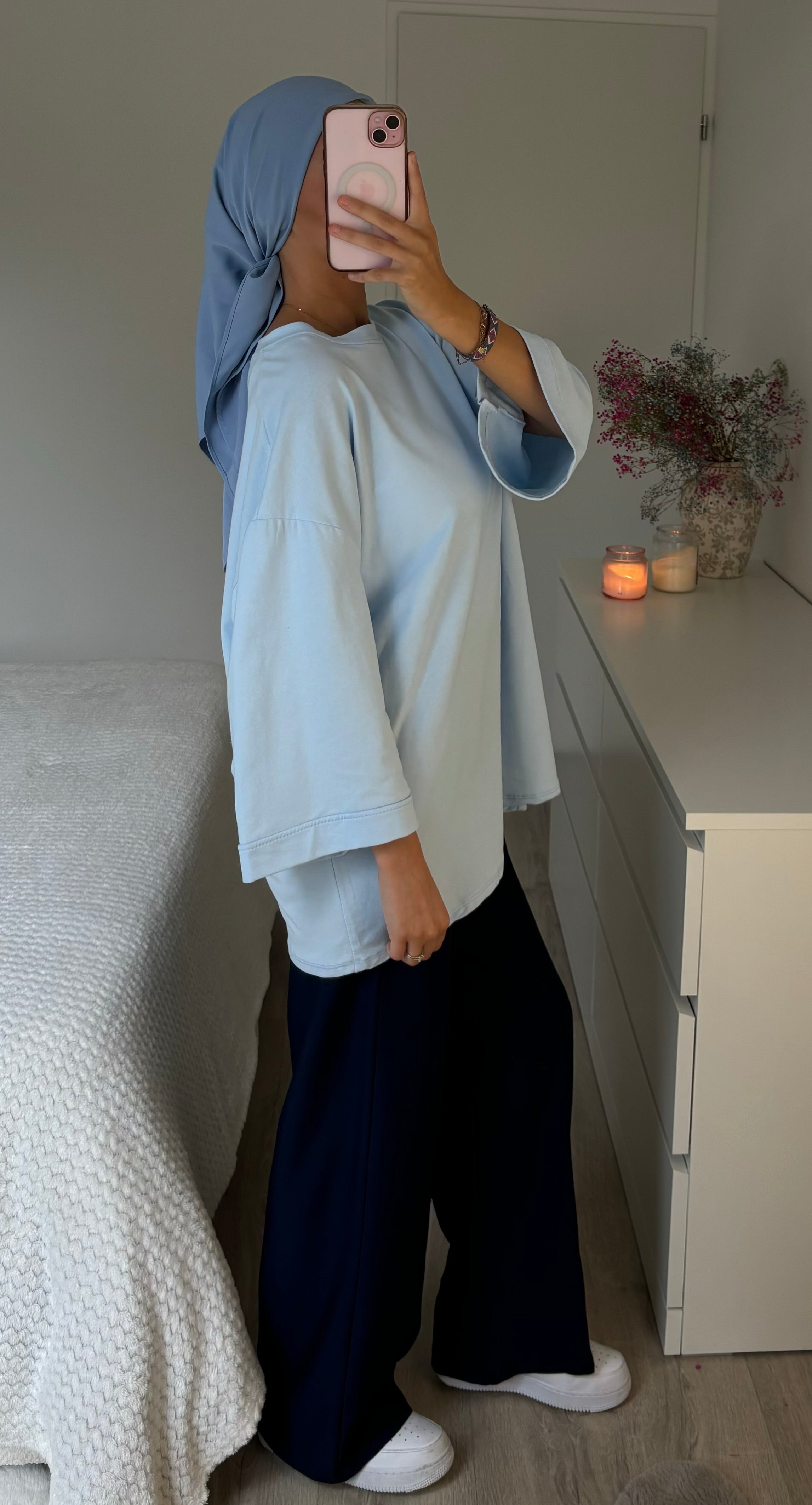 3/4 sleeve T-shirt - baby blue