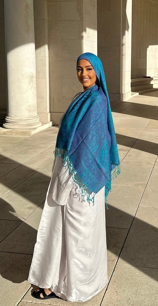 Pashmina - FUCHSIA WATER GREEN
