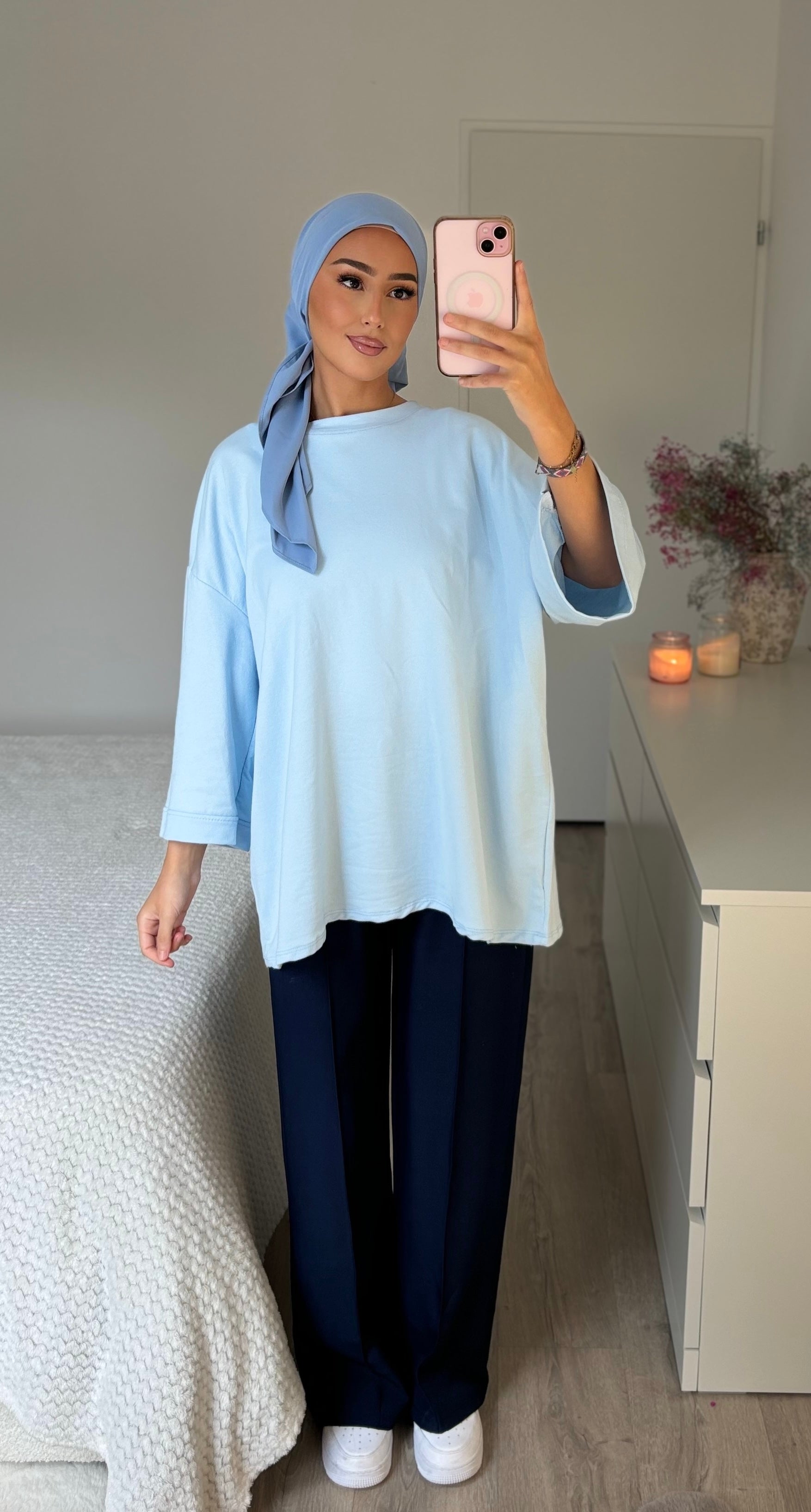 3/4 sleeve T-shirt - baby blue