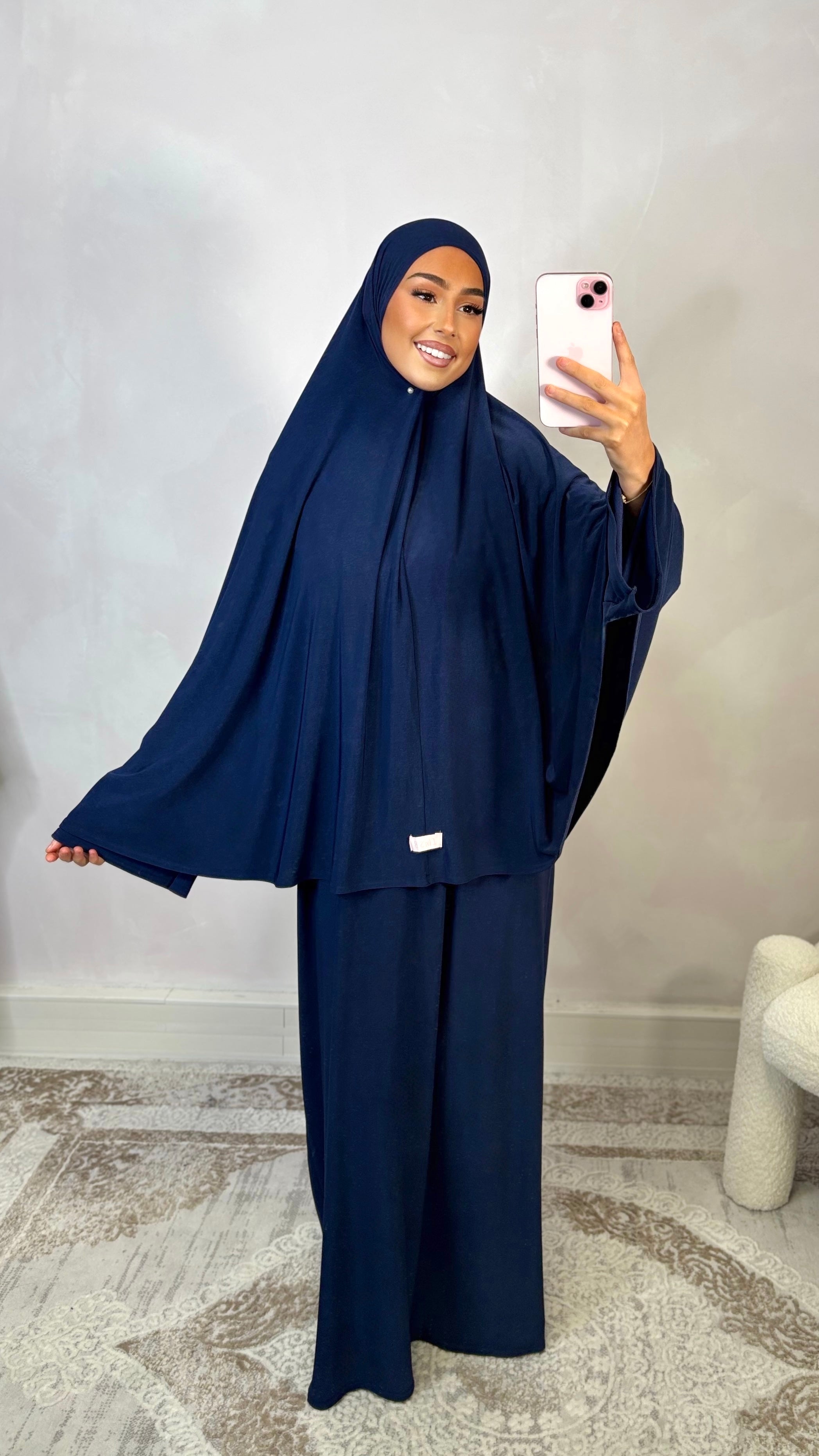 LIN'S B Luxury Premium Jersey Prayer Set - Midnight Blue