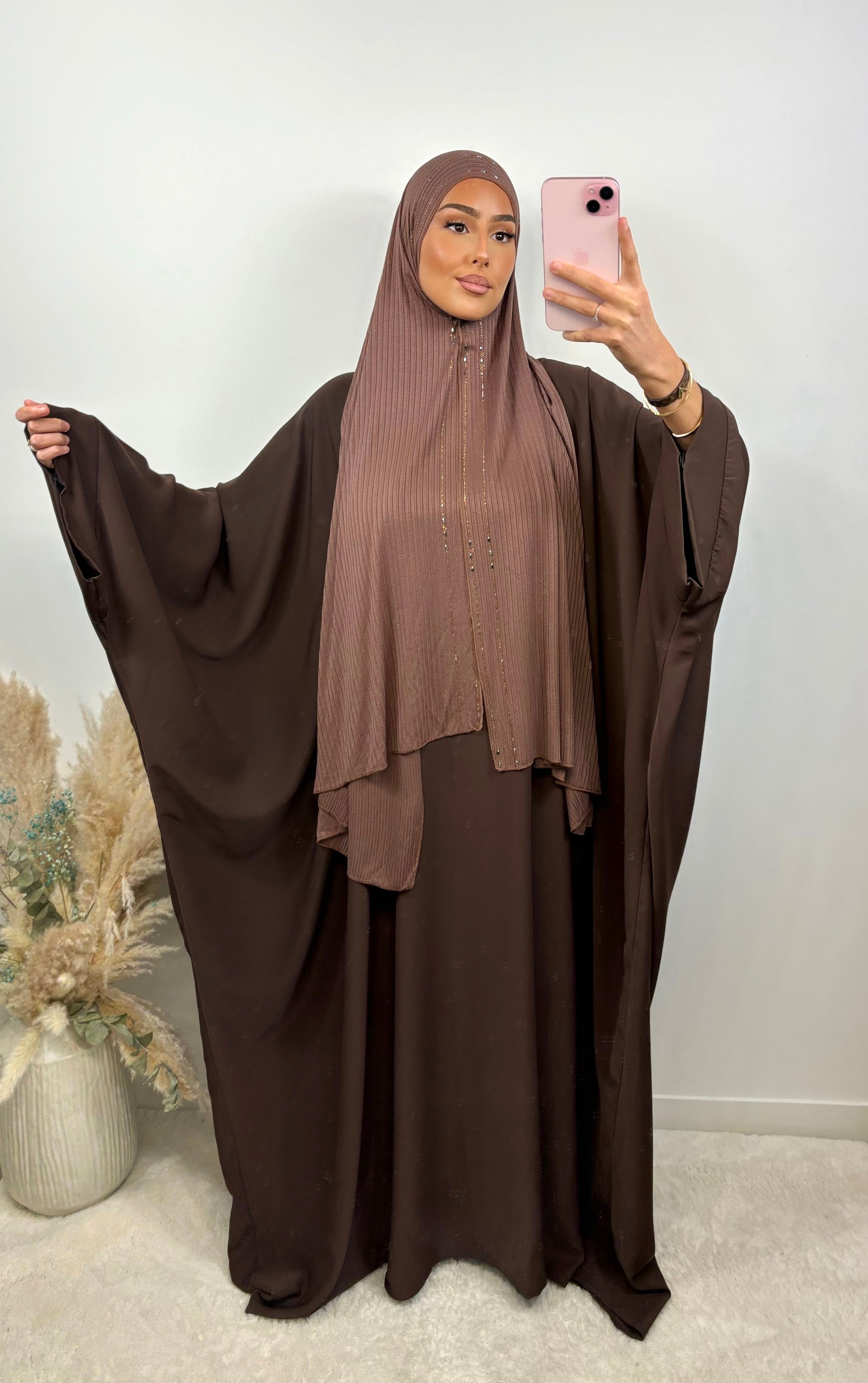Abaya FARACHA - marron foncé