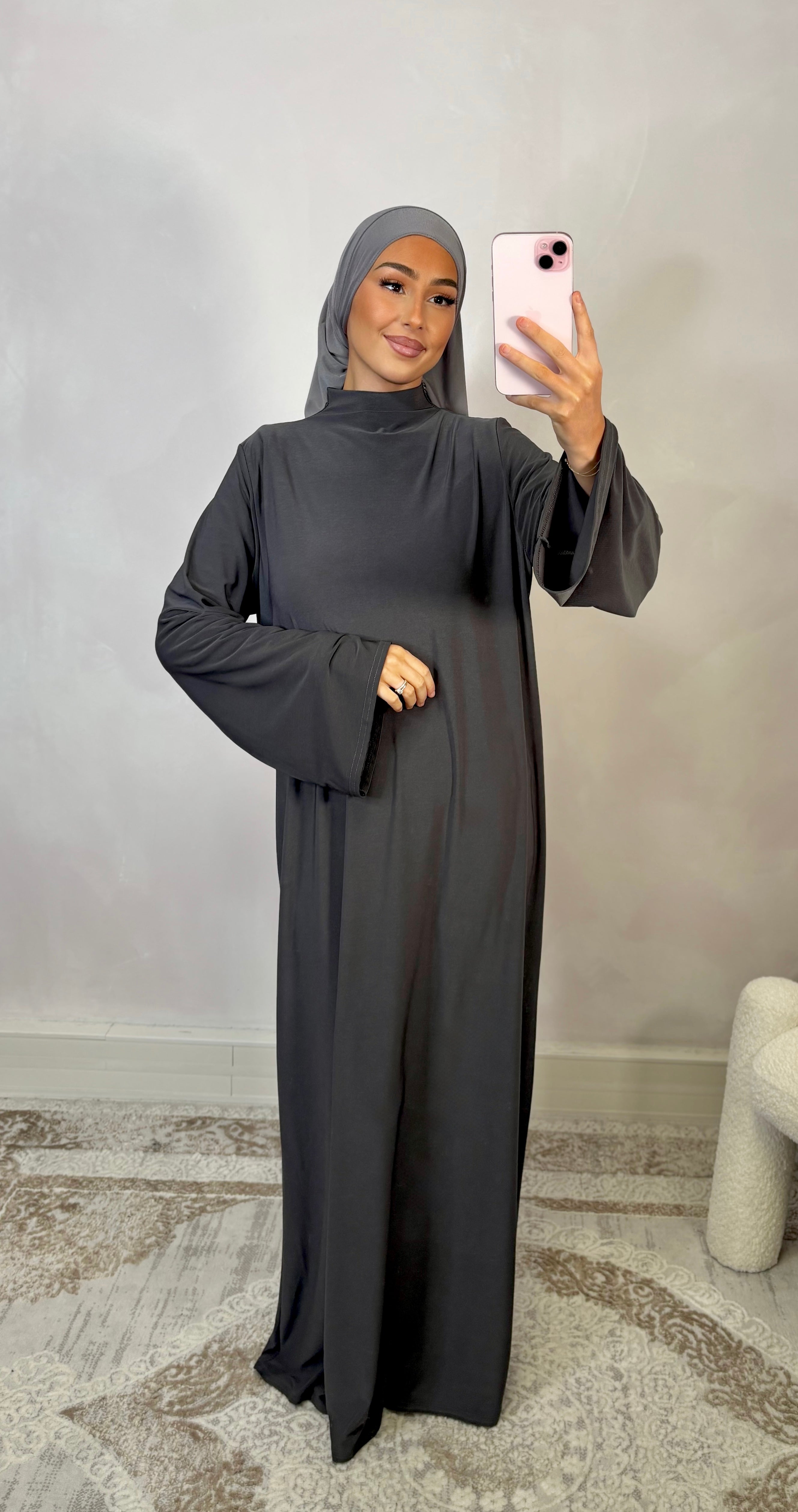LIN'S B Premium Luxury Jersey Prayer Set - Anthracite Grey