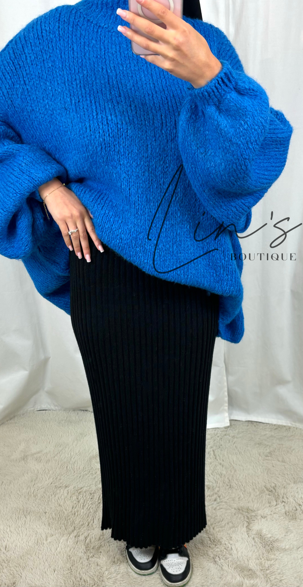 Ribbed knit skirt - Black