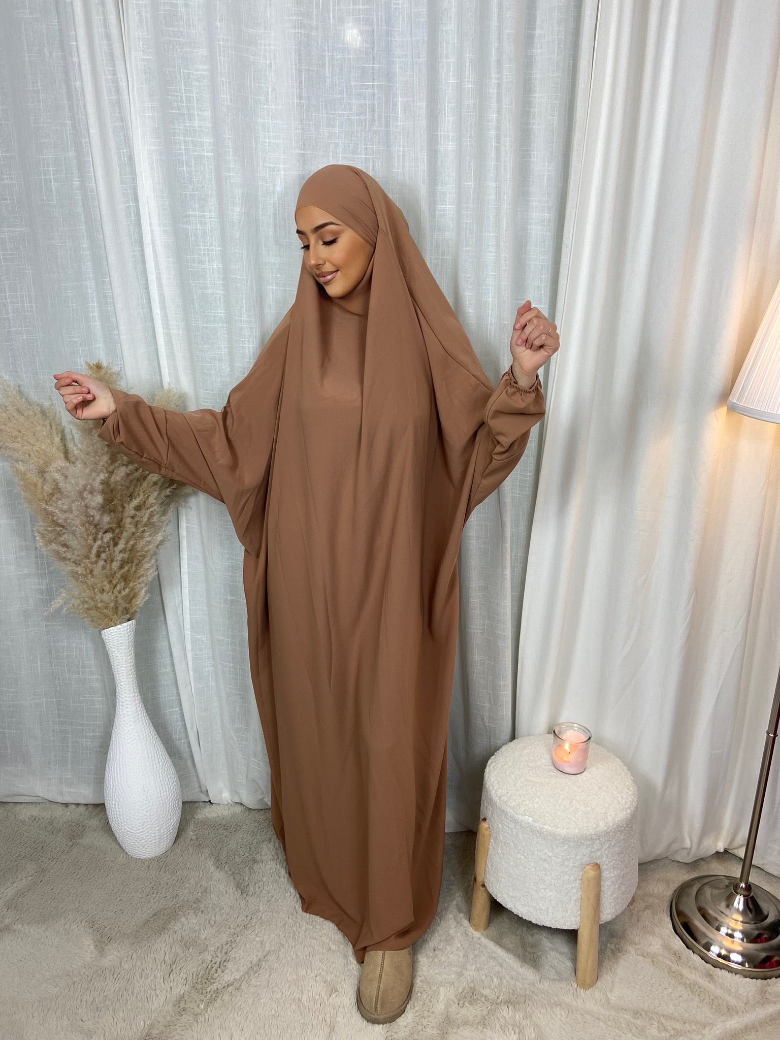 Jilbeb 1 Pièce soie de medine - Sahara foncé