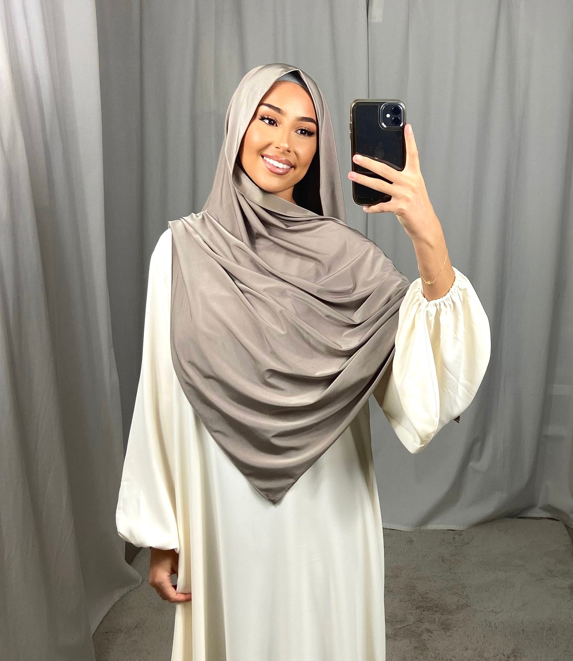 jersey premium de luxe satiné DUBAI - TAUPE